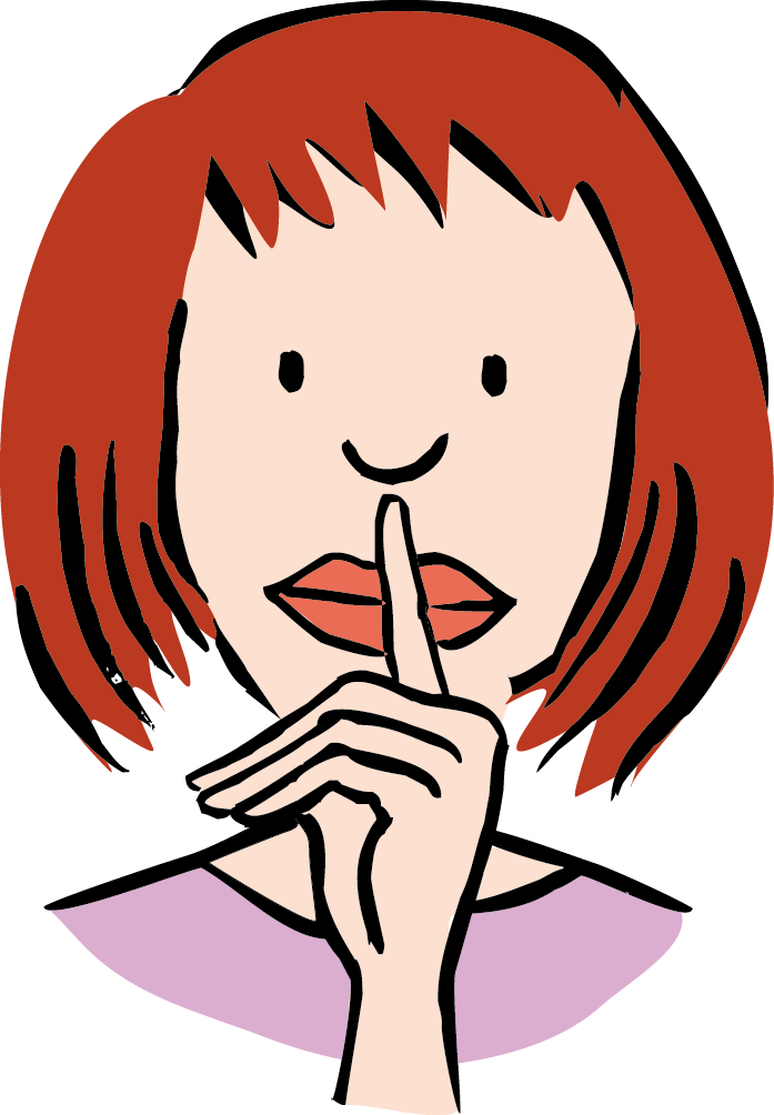 eine Frau mit dem Finger vor dem Lippen
