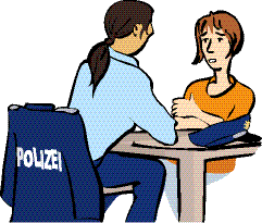 eine Frau mit einem Polizisten