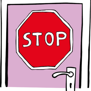 ein Stoppschild an einer Tür