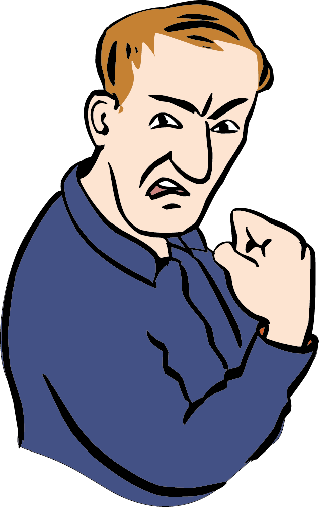 ein Mann mit einer Aggressiven Geste